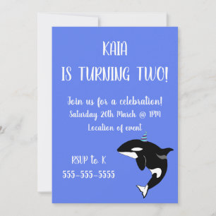 Convite Orca Killer Whale Birthday