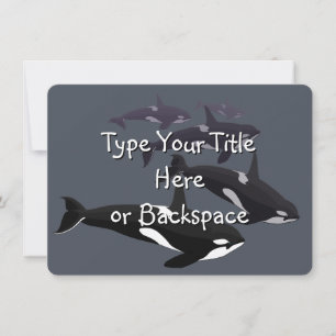 Convite Orca Whale Invitations Personalizado RSVP