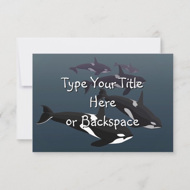 Convite Orca Whale Invitations Personalizado RSVP (Frente)