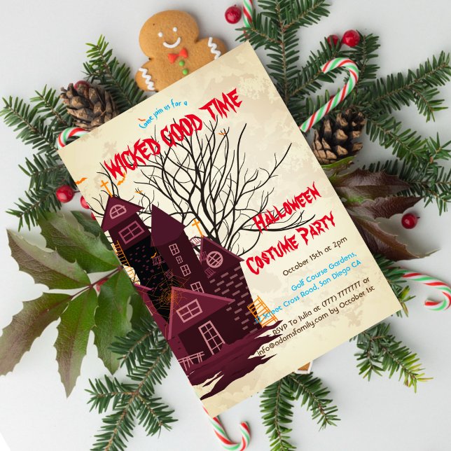 Convite Orçamento Assustador Festa de Halloween em Casa As (Criador carregado)