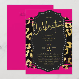 Convite Orçamento Bonito Girly Sweet16 Dourado Impressão