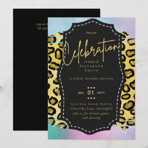 Convite Orçamento Bonito Girly Sweet16 Dourado Impressão