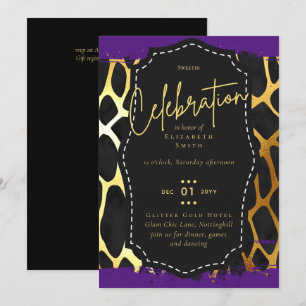 Convite Orçamento Bonito Girly Sweet16 Dourado Impressão