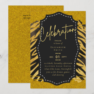 Convite Orçamento Bonito Girly Sweet16 Dourado Impressão