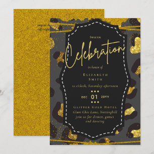 Convite Orçamento Bonito Girly Sweet16 Dourado Impressão