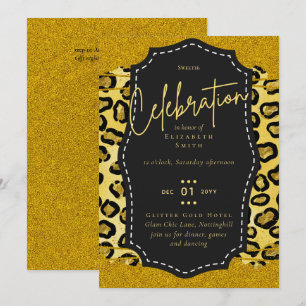 Convite Orçamento Bonito Girly Sweet16 Dourado Impressão
