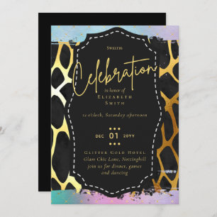 Convite Orçamento Bonito Girly Sweet16 Dourado Impressão A