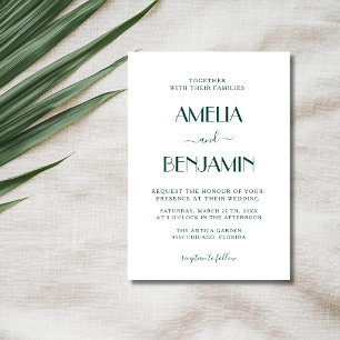 Convite Orçamento de Esmeralda e Branco para Casamento Lim