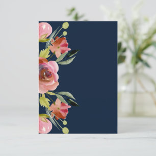 Convite Orçamento em branco Bela flor de casamento cor-de-