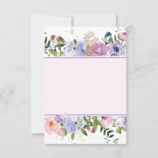 Convite Orçamento em branco Casamento em aquarela roxa e a (Frente)