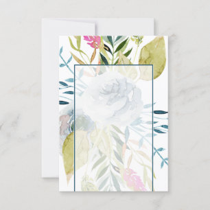 Convite Orçamento em branco Casamento floral aquarela azul