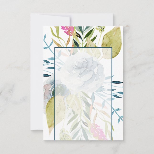 Convite Orçamento em branco Casamento floral com aquarela  (Frente)