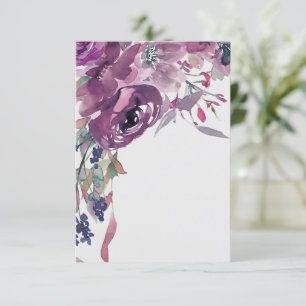 Convite Orçamento em branco Casamento floral de aquarela r