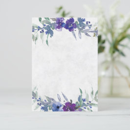 Convite Orçamento em branco casamento floral roxo e azul 