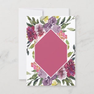 Convite Orçamento em branco casamento floral roxo e rosa
