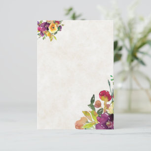 Convite Orçamento em branco casamentos florais de Borgonha