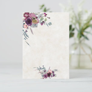 Convite Orçamento em branco casamentos florais rosa e Borg