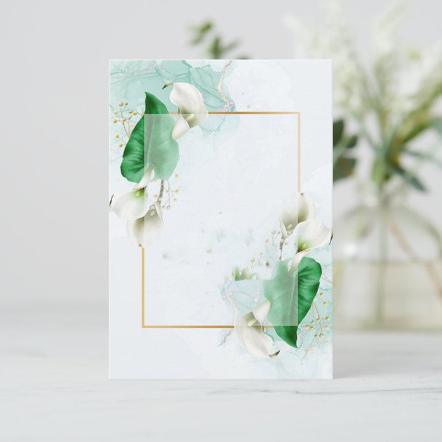 Convite Orçamento em branco Elegante casamento de copos-de (Em pé/Frente)