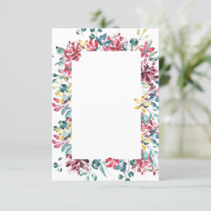 Convite Orçamento em branco Floral brilhante casamento 