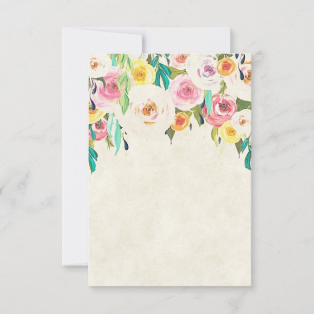 Convite Orçamento em branco Floral de casamento em pastel  (Frente)
