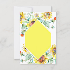 Convite Orçamento em branco Girassóis ensolarados casament