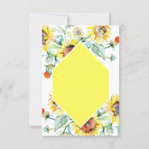 Convite Orçamento em branco Girassóis ensolarados casament