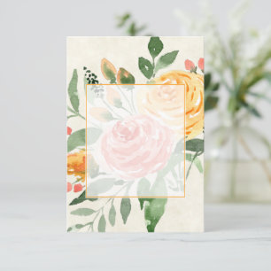 Convite Orçamento em branco Laranja elegante floral casame