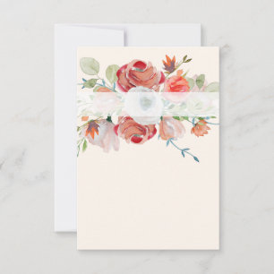 Convite Orçamento em branco Lindo casório floral laranja e