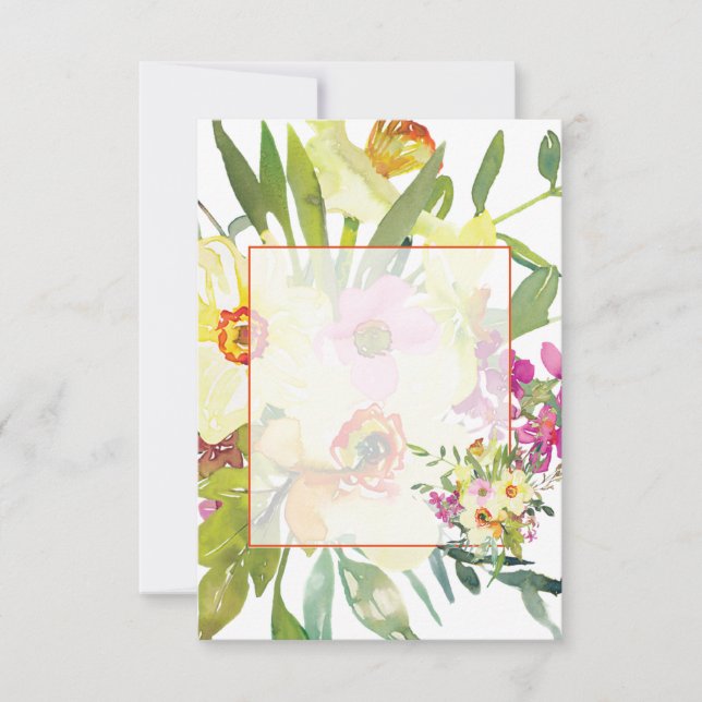 Convite Orçamento em branco narcisos casamento  (Frente)