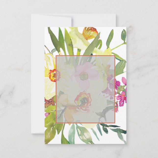 Convite Orçamento em branco narcisos elegantes casamento  (Frente)