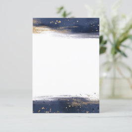 Convite Orçamento em branco pinceladas de casamento azul e