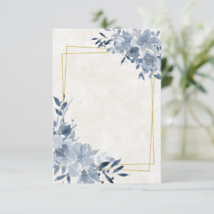 Convite Orçamento em branco Quadro de casamento floral azu