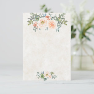 Convite Orçamento em branco Rosa e verde floral casamento 