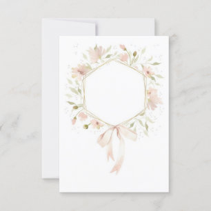 Convite Orçamento em branco Rosa pastel floral casamento 