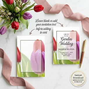 Convite Orçamento em branco Tulipas casamento