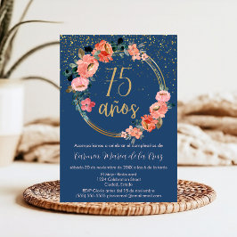 Convite Orçamento Espanhol Elegante Chique Floral 75º Aniv