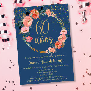 Convite Orçamento Espanhol Festa de Aniversário de 60 Anos