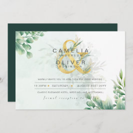 Convite ORÇAMENTO Eucalyptus Greenery Dourado Casamento CÓ