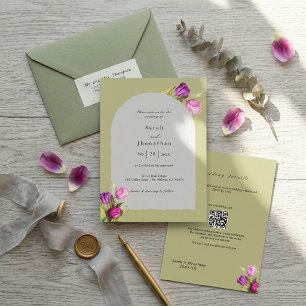Convite Orçamento Floral Elegante Tulipe Casamento Tudo Em