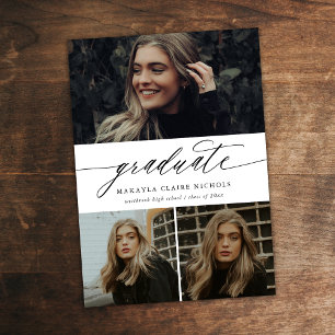 Convite Orçamento Moderno Caligrafia Três Graduação Fotogr