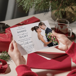 Convite Orçamento Moderno Elegante Romântico Foto Casament