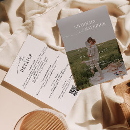 Convite Orçamento Moderno tudo em um código QR + Casamento