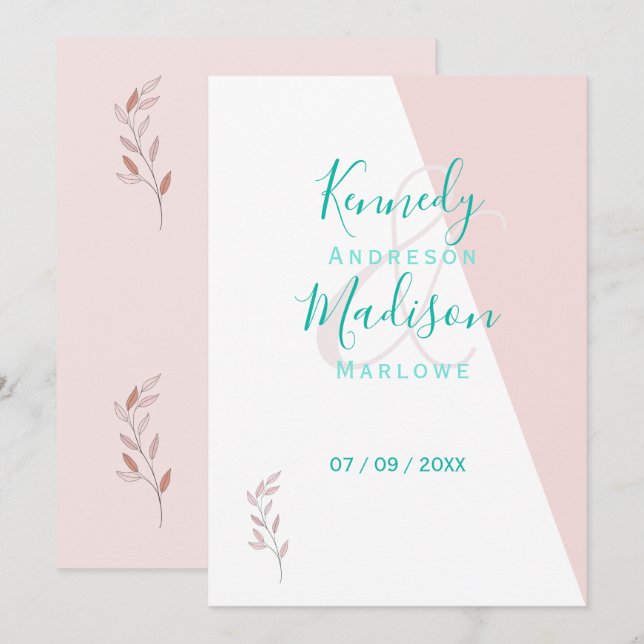 Convite Orçamento Notável de Coral Geométrico (Frente/Verso)