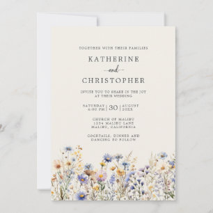Convite Orçamento Poético Azul Floral Marfim Casamento Tud