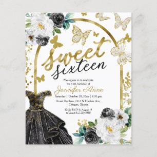 Convite Orçamento Sweet 16 Vestido Floral Borbolet