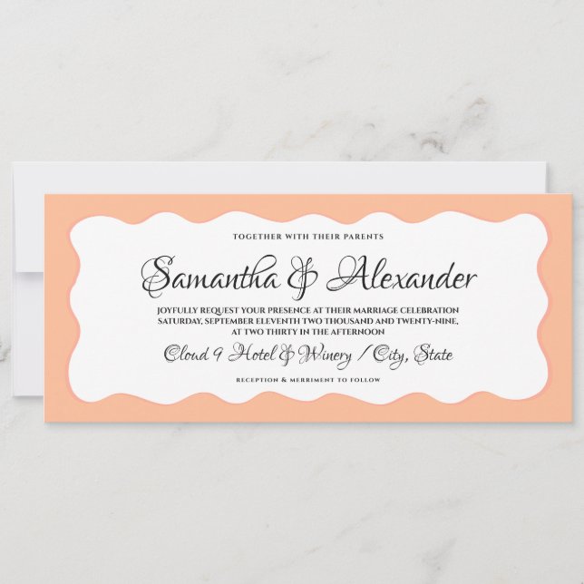 Convite Orçamento Tudo Em Um Esboço Moderno Peach Fuzz Cas (Frente)