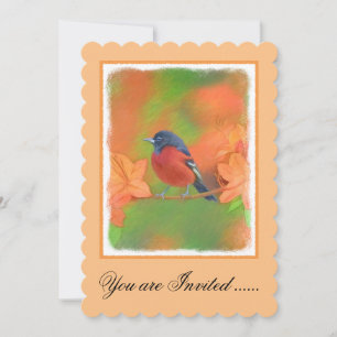 Convite Orchard Oriole Songbird Pintura Original