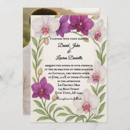Convite Orchid Embrace Photo Wedding Invitation