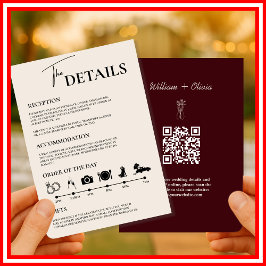 Convite Ordem de Eventos de Casamento Formal Burgundy & Ma
