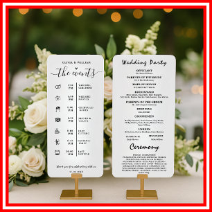 Convite Ordem de Eventos Programa de Casamento Elegante